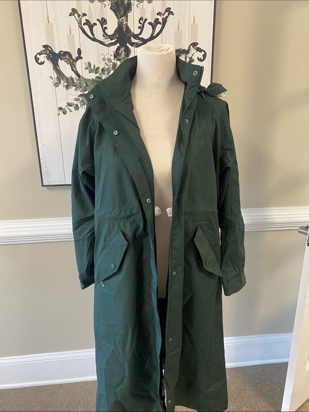 Quince Weatherproof Rain Dark Spruce Women's Hooded Trench Coat